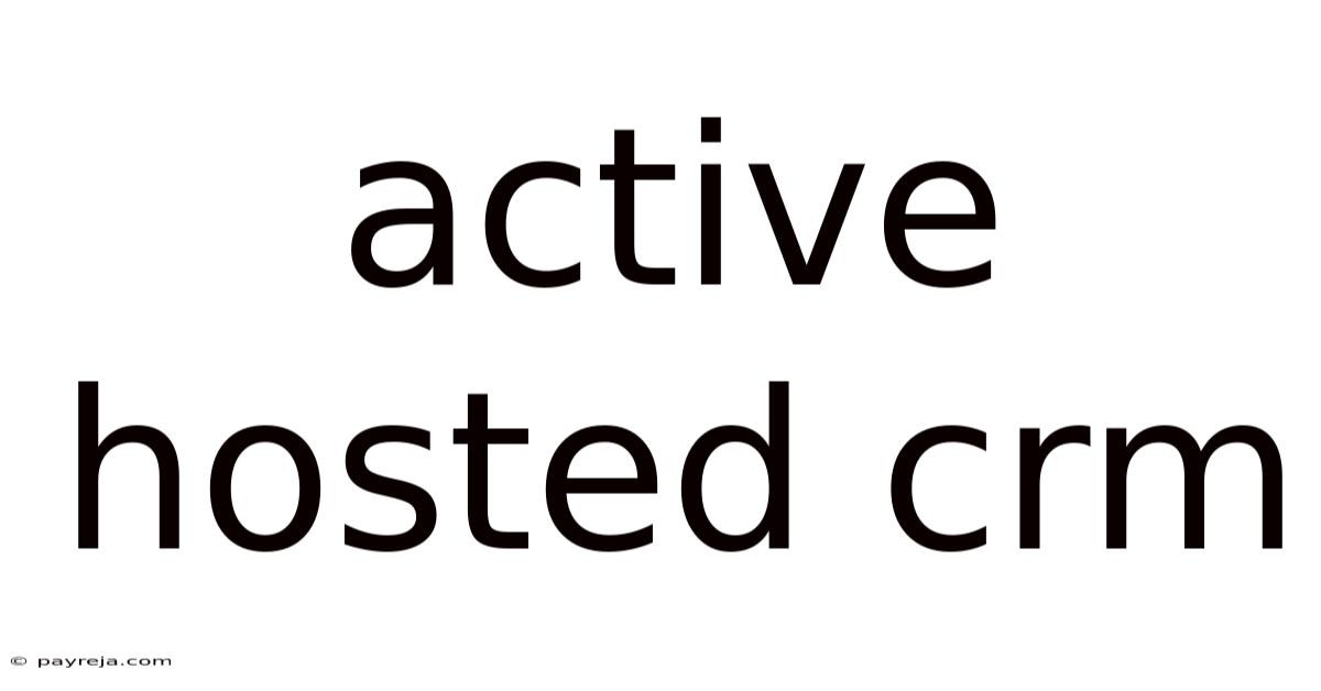 Active Hosted Crm Active Hosted Crm