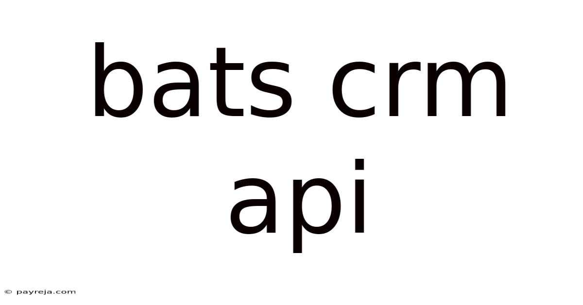 Bats Crm Api