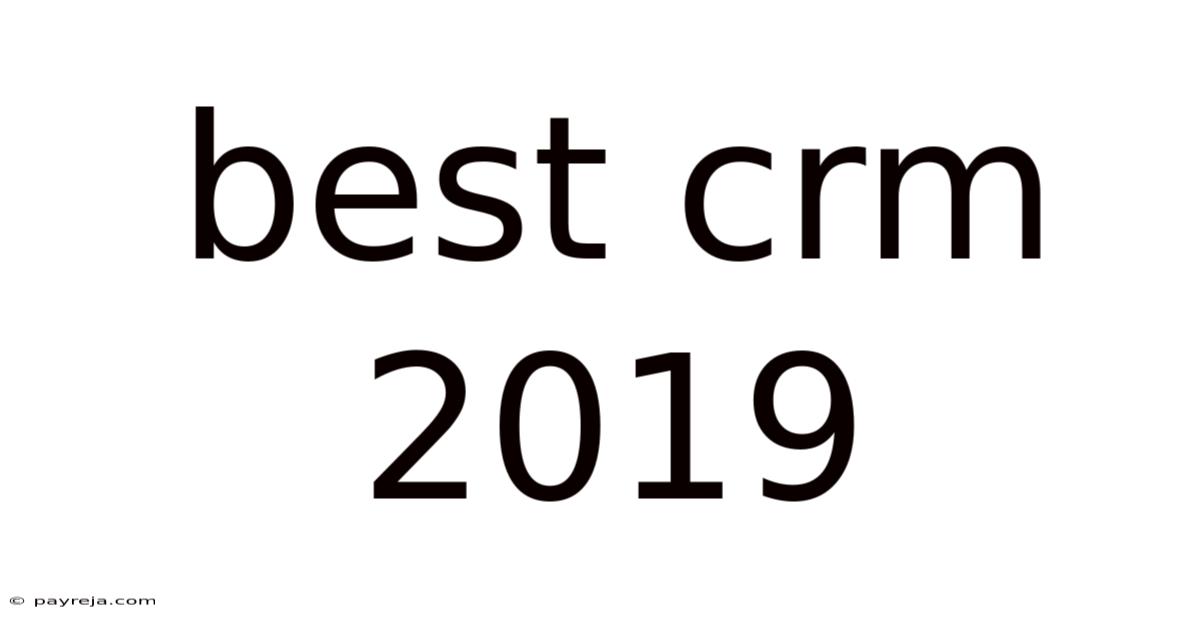 Best Crm 2019
