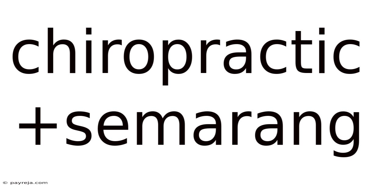 Chiropractic+semarang