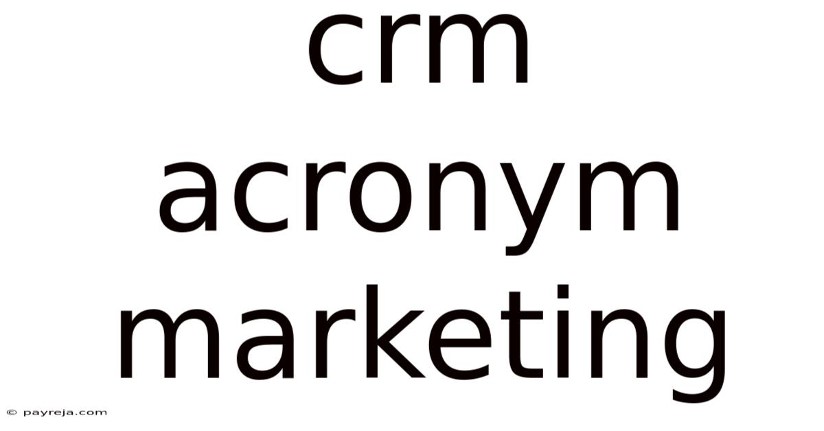 Crm Acronym Marketing