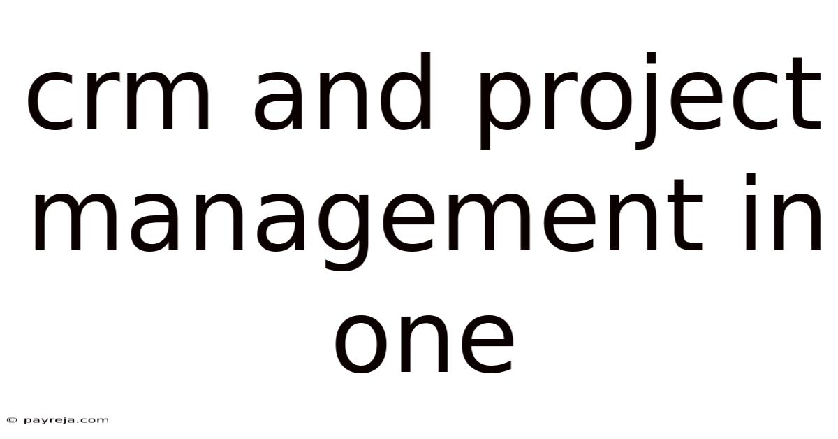 Crm And Project Management In One