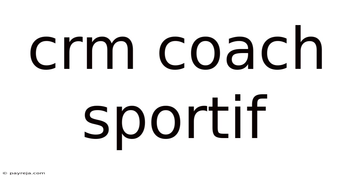 Crm Coach Sportif