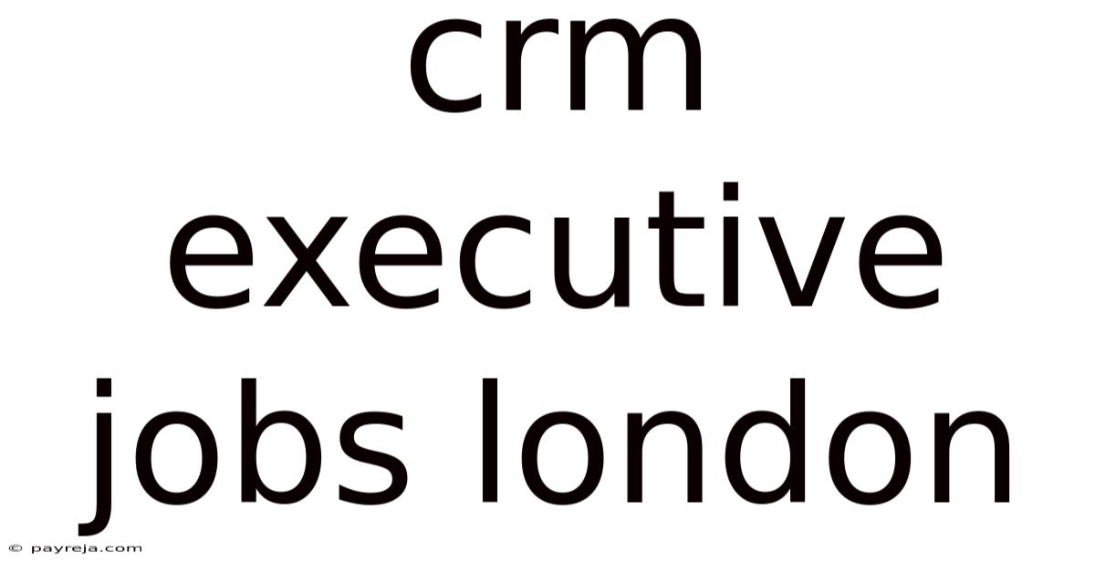 Crm Executive Jobs London Crm Executive Jobs London
