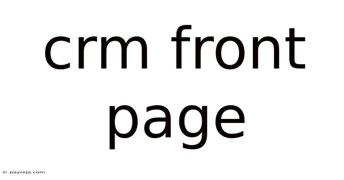 Crm Front Page Crm Front Page