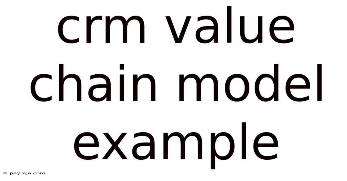 Crm Value Chain Model Example Crm Value Chain Model Example