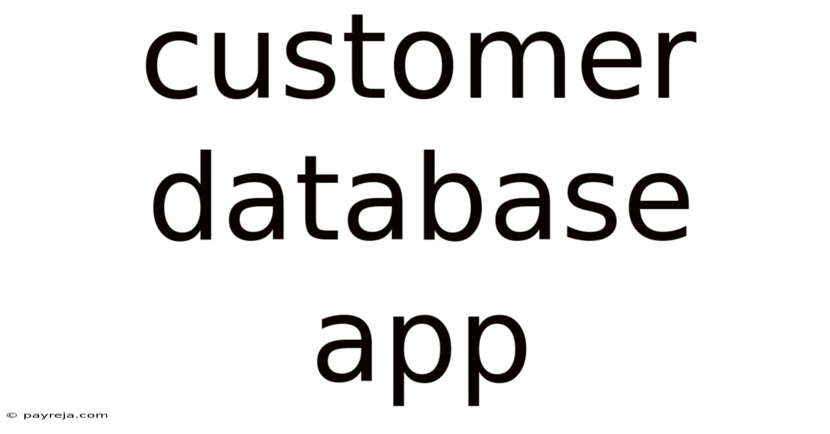 Customer Database App