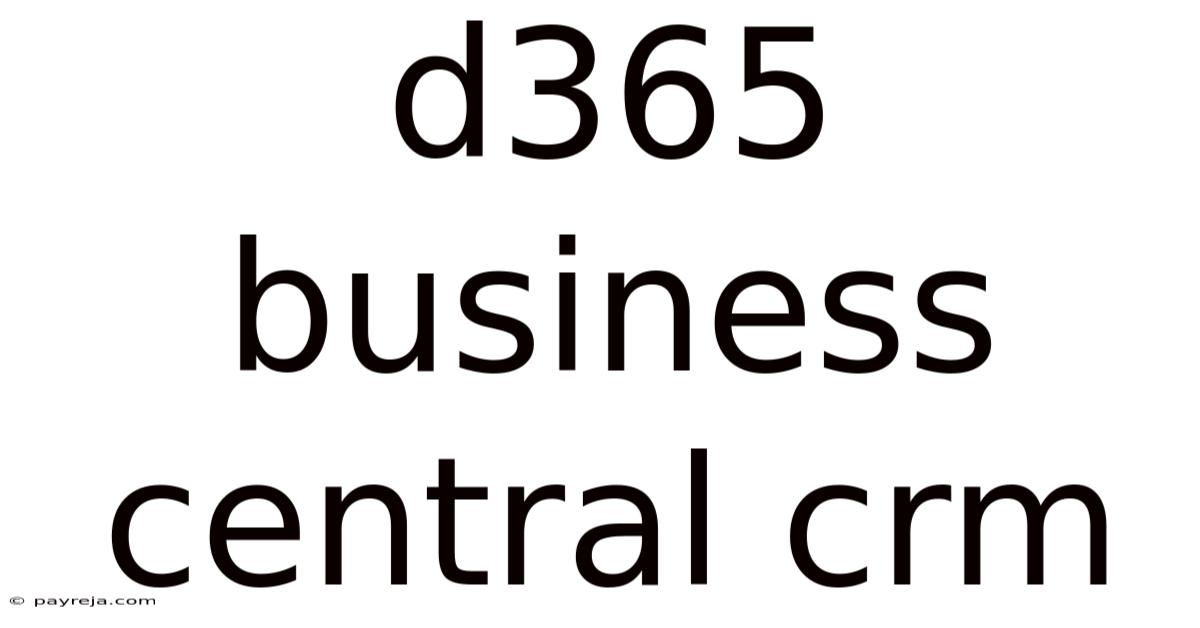 D365 Business Central Crm
