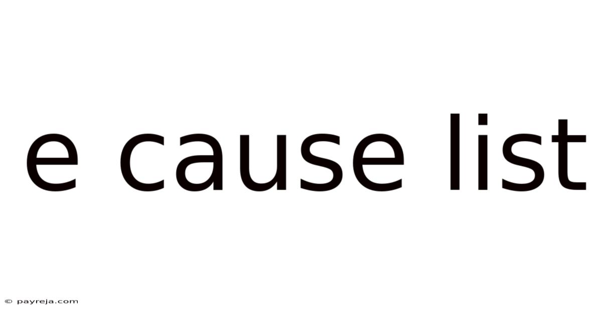 E Cause List E Cause List