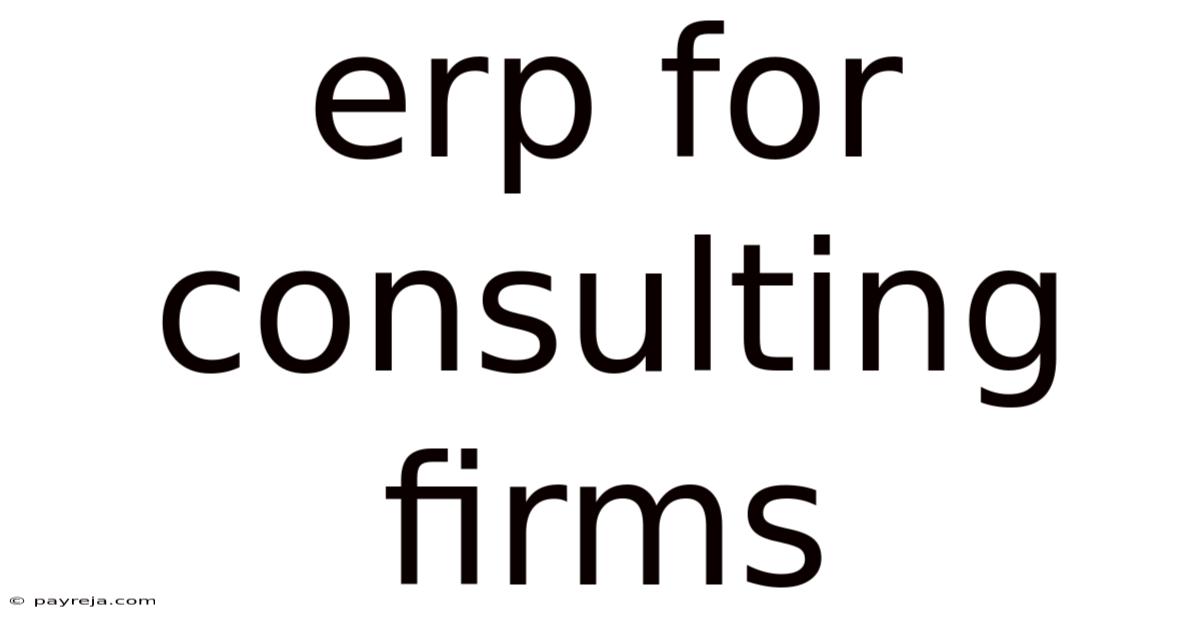 Erp For Consulting Firms