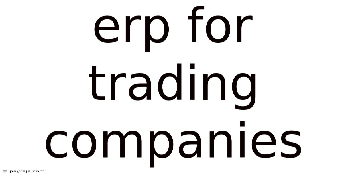 Erp For Trading Companies