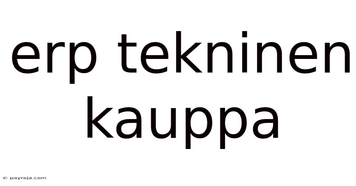 Erp Tekninen Kauppa