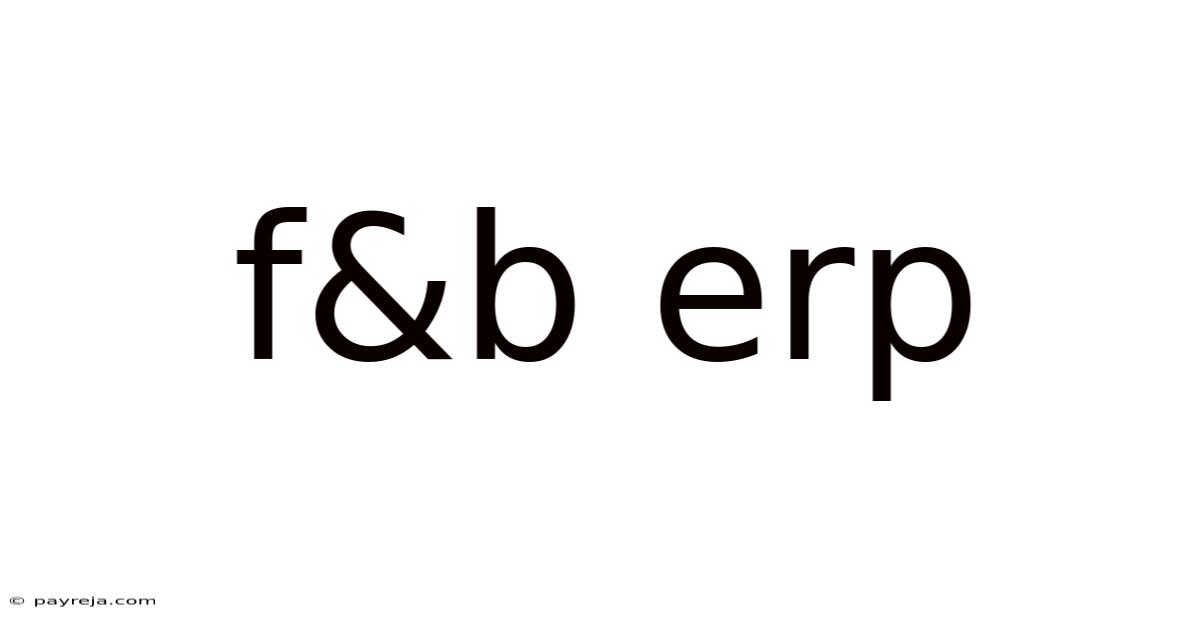 F&b Erp