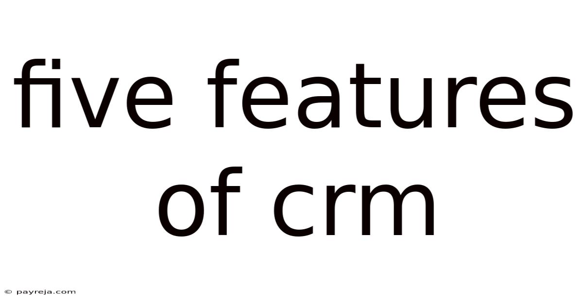 Five Features Of Crm