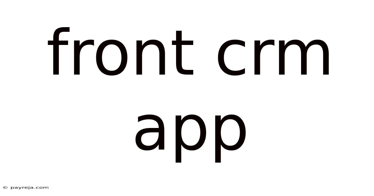 Front Crm App Front Crm App