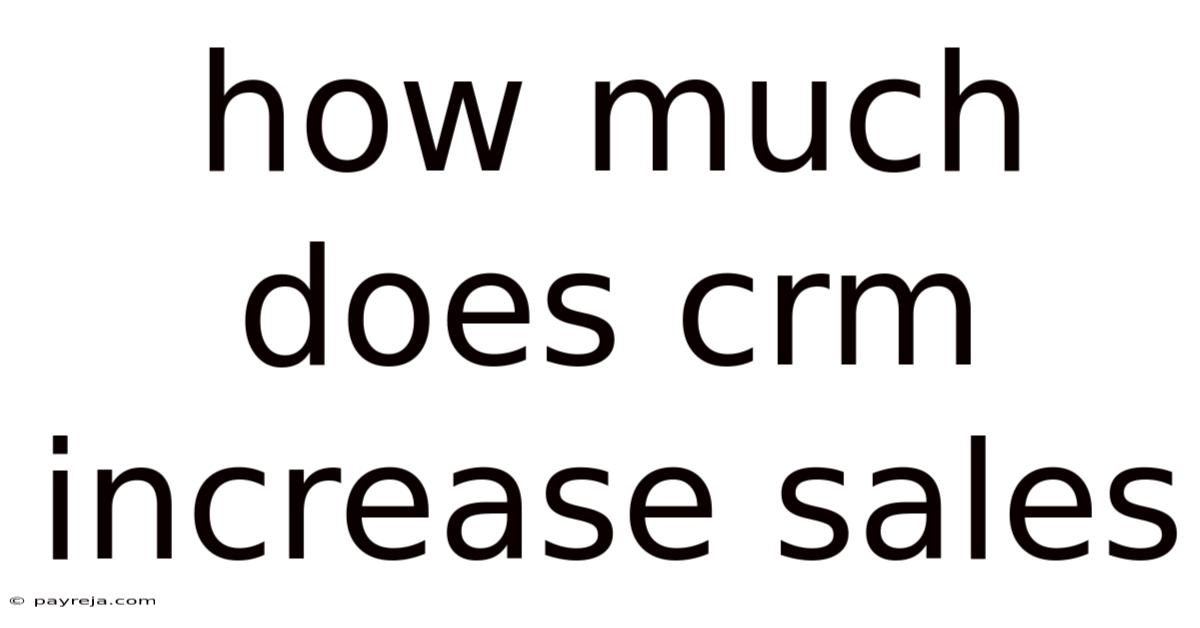 How Much Does Crm Increase Sales How Much Does Crm Increase Sales