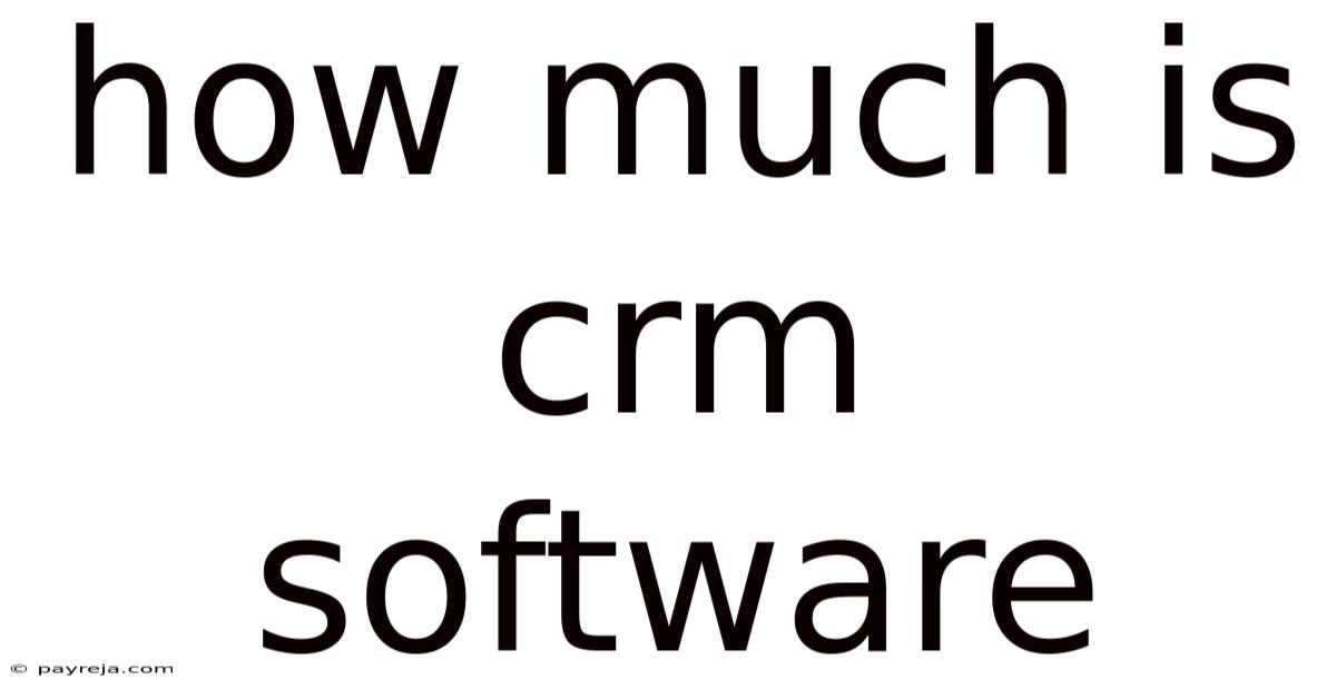 How Much Is Crm Software How Much Is Crm Software