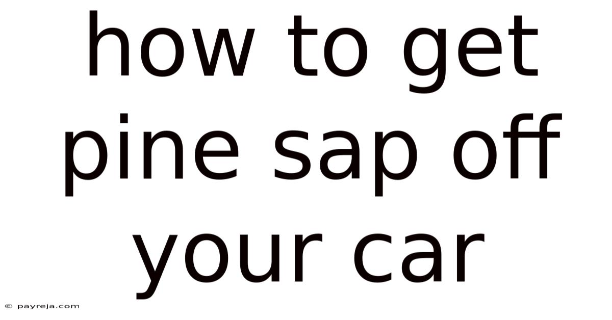 How To Get Pine Sap Off Your Car