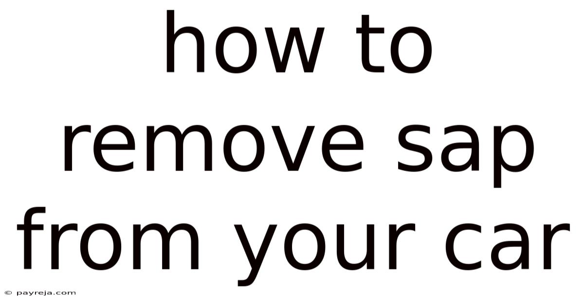 How To Remove Sap From Your Car
