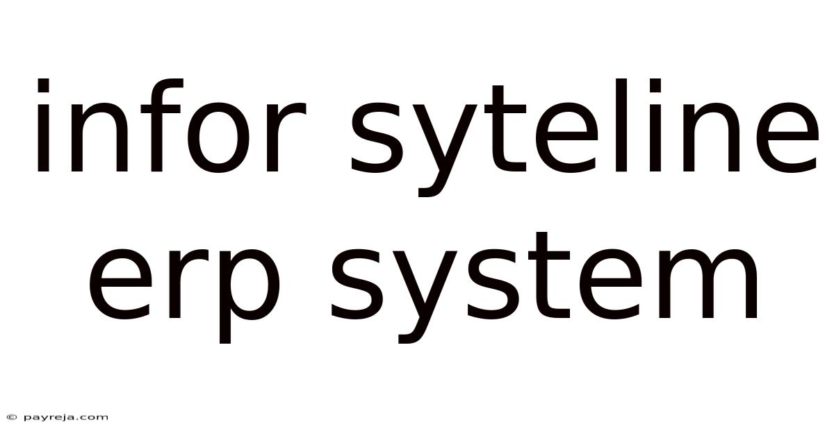 Infor Syteline Erp System Infor Syteline Erp System