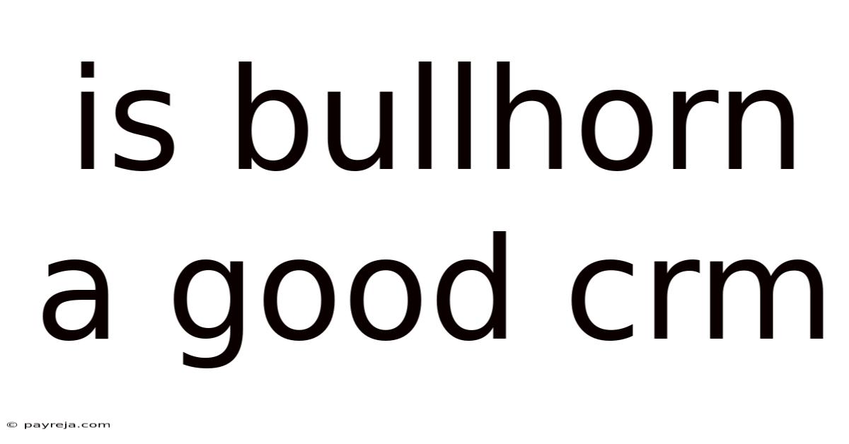 Is Bullhorn A Good Crm