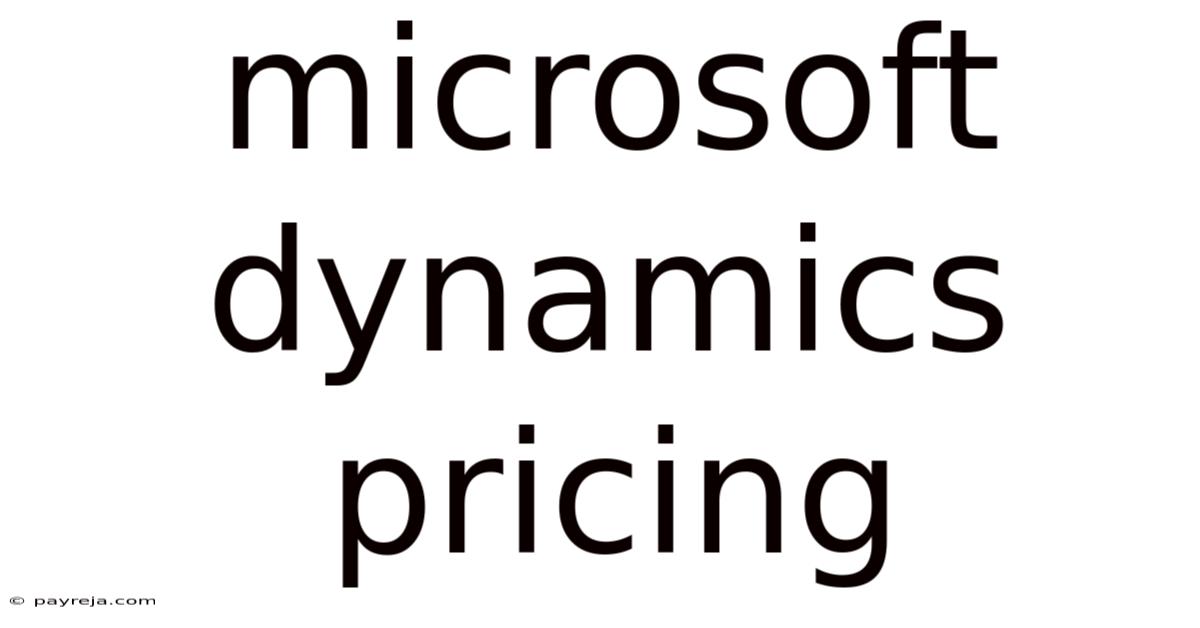 Microsoft Dynamics Pricing