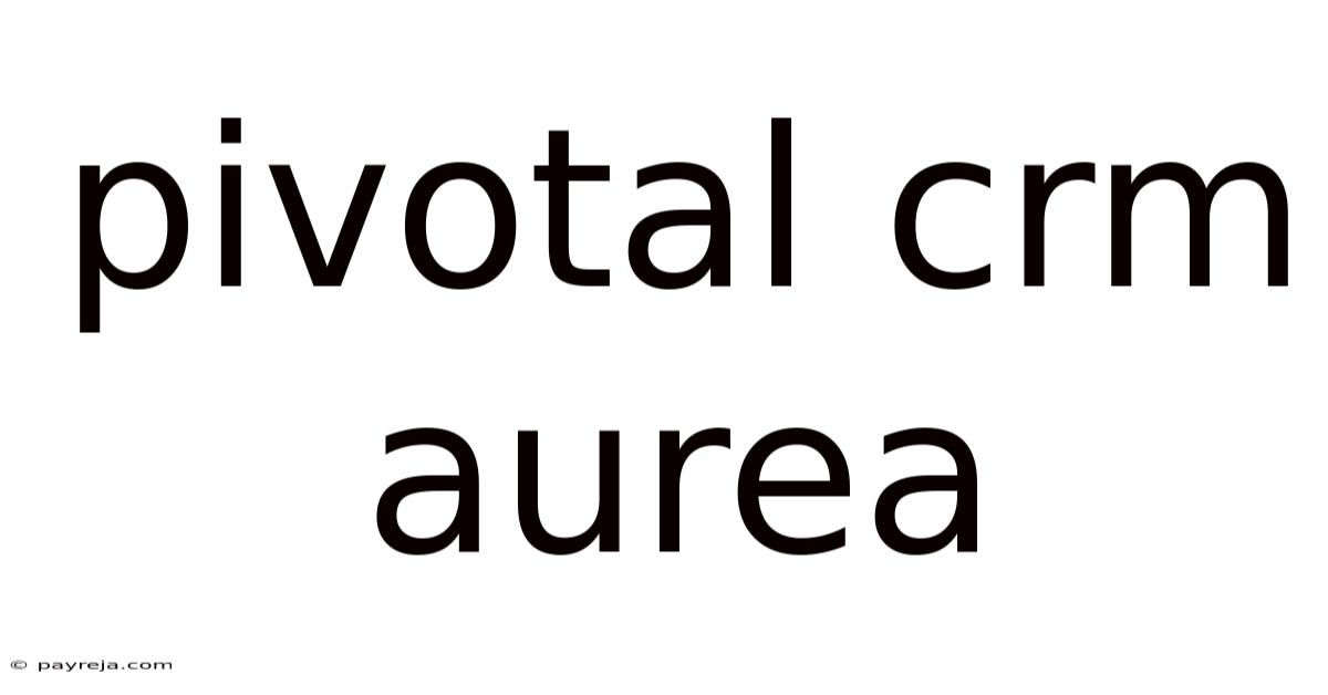 Pivotal Crm Aurea Pivotal Crm Aurea