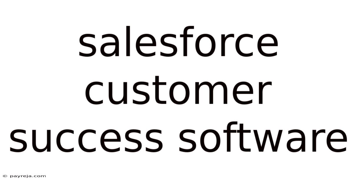 Salesforce Customer Success Software Salesforce Customer Success Software