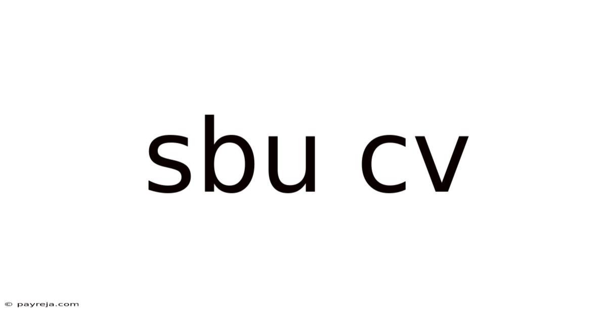 Sbu Cv Sbu Cv