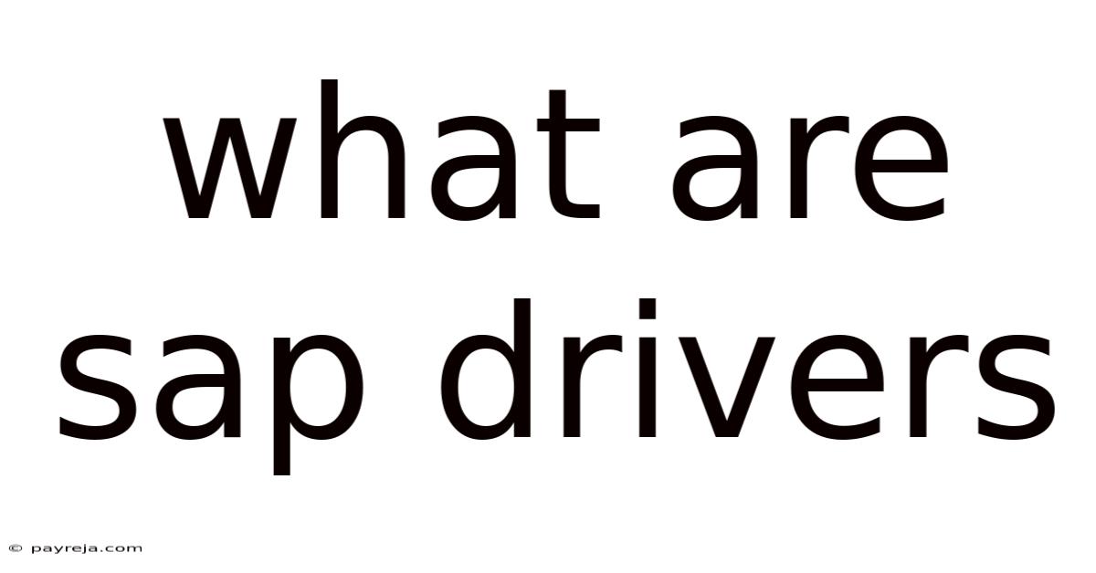 What Are Sap Drivers