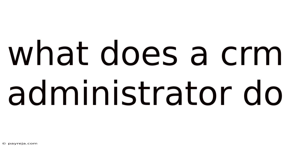 What Does A Crm Administrator Do What Does A Crm Administrator Do