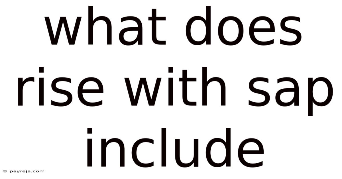 What Does Rise With Sap Include What Does Rise With Sap Include