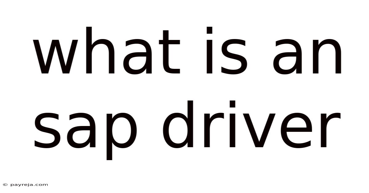 What Is An Sap Driver