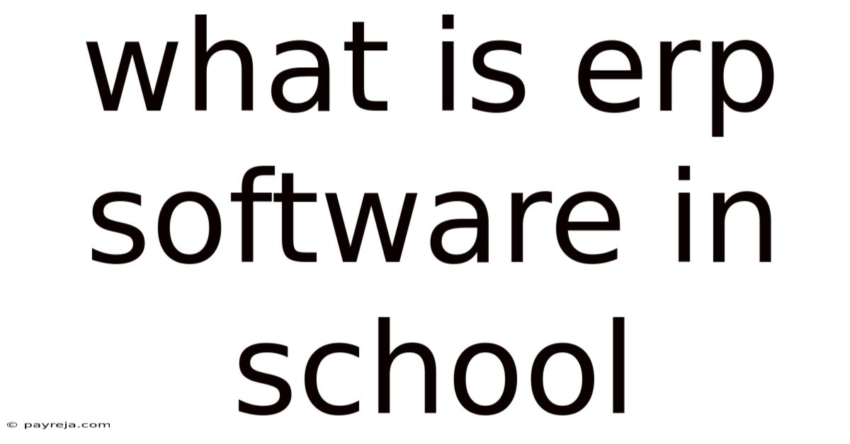 What Is Erp Software In School What Is Erp Software In School