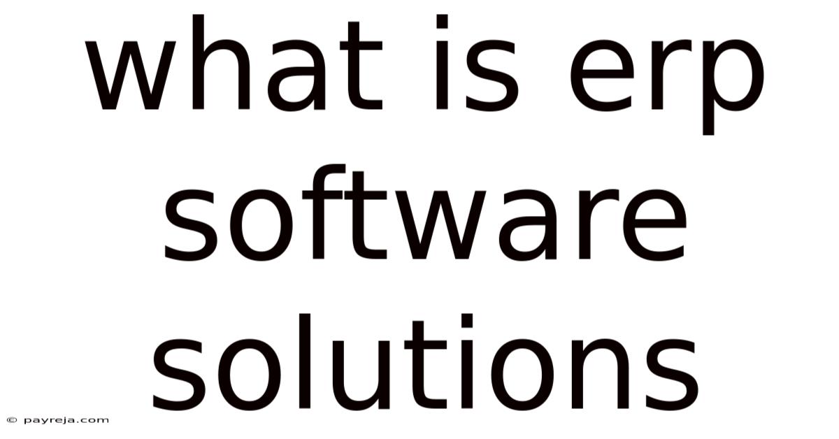 What Is Erp Software Solutions What Is Erp Software Solutions