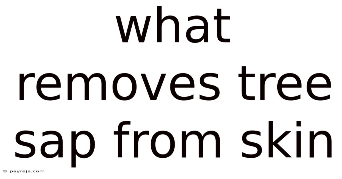 What Removes Tree Sap From Skin