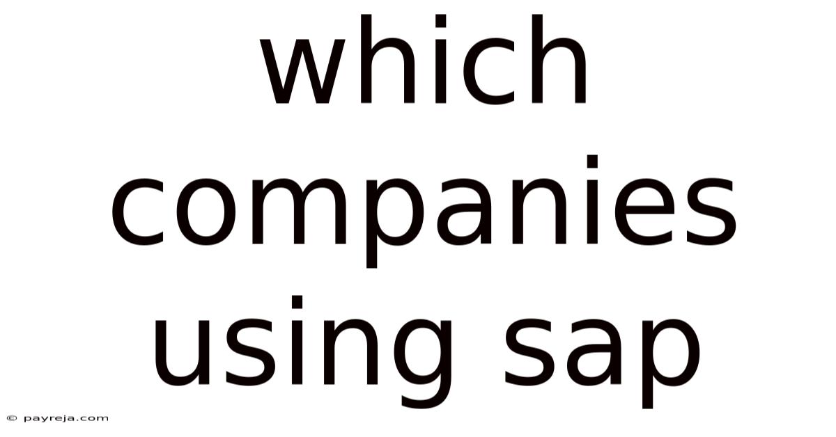 Which Companies Using Sap Which Companies Using Sap
