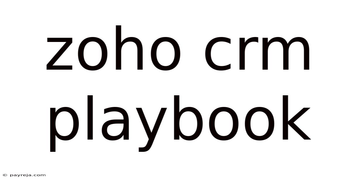 Zoho Crm Playbook Zoho Crm Playbook