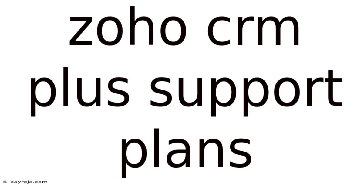 Zoho Crm Plus Support Plans