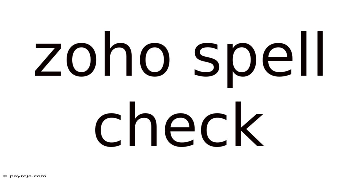 Zoho Spell Check